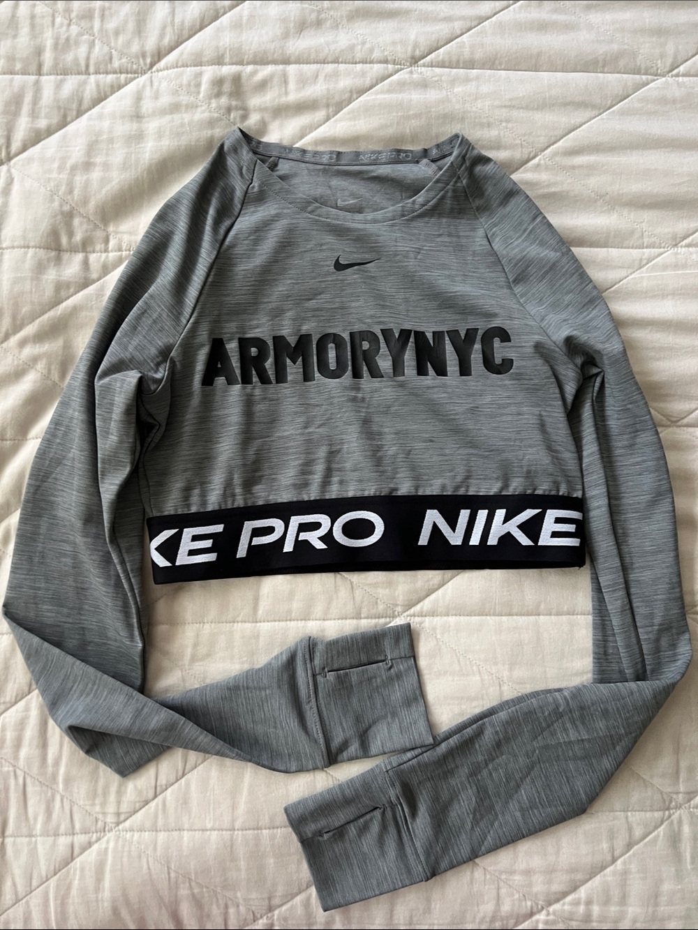 Nike Pro Women's Dri-FIT Cropped Long-Sleeve Top small ARMORY NYC